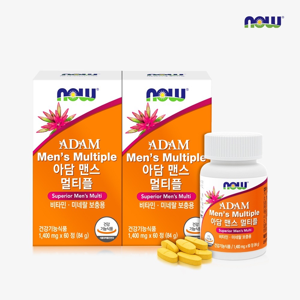 NOW Foods Adam Men's Multiple, 60 tablets, 2 packs
