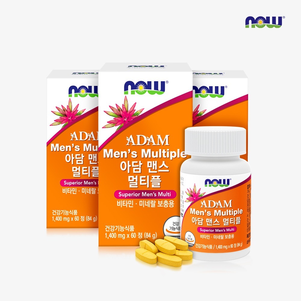 NOW Foods Adam Men's Multiple, 60 tablets, 3 packs