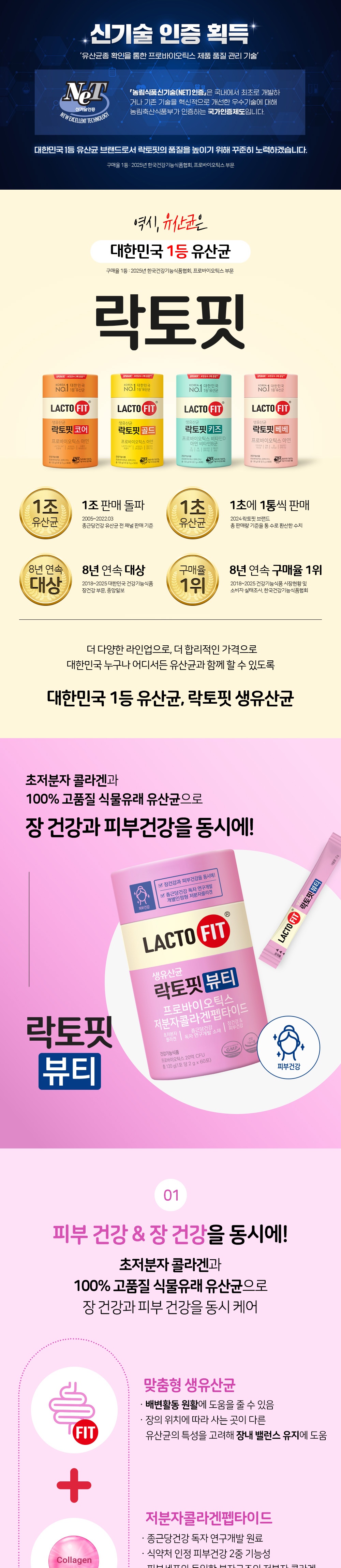 Lacto-Fit Beauty Collagen, sticks 2g x 60 sachets (120g)