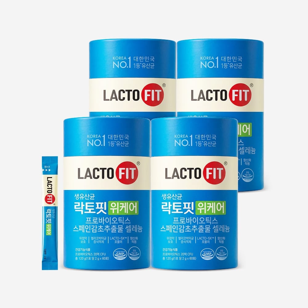 Lacto-Fit Уход за желудком, растворимый порошок в стиках, 4 банки (120 дней)