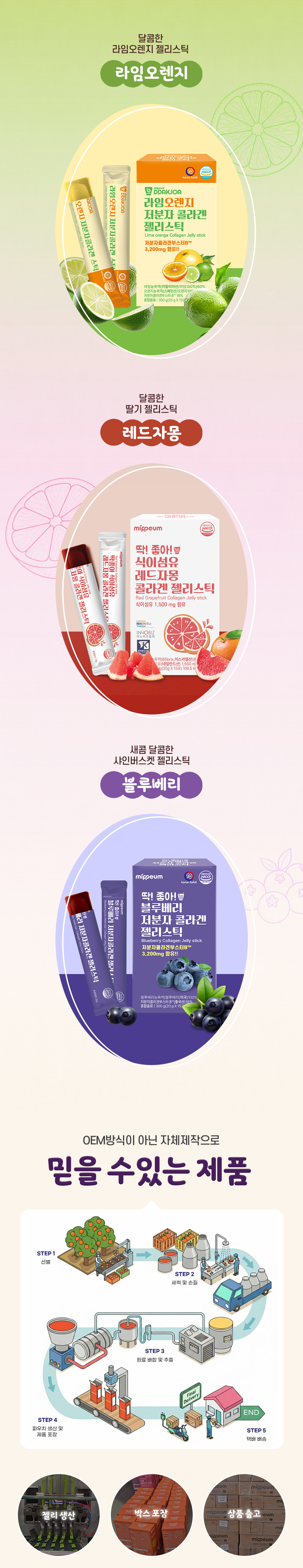 Mippeum Collagen Jelly Sticks Mix Package A, 20g x 45 sticks