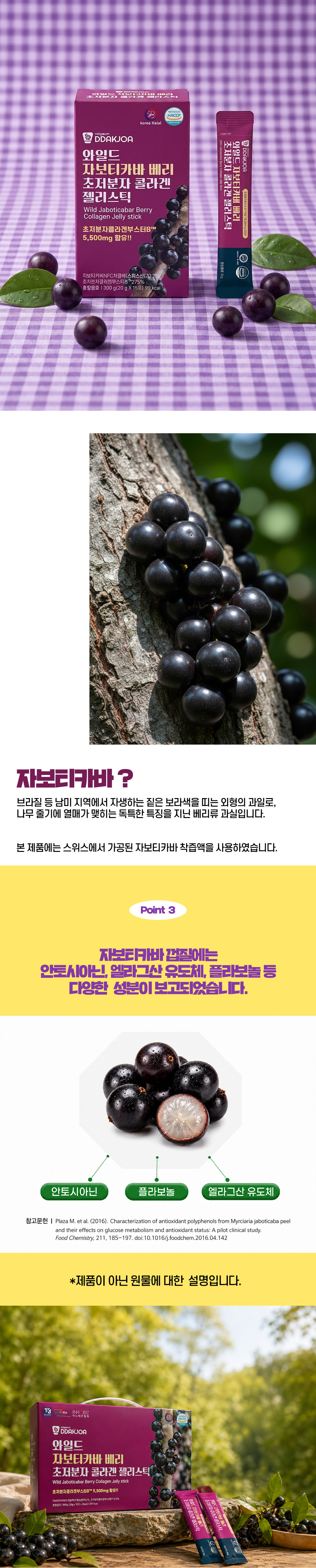 Mippeum Wild Jaboticaba Berry Collagen Jelly Sticks, 20g x 45 sticks