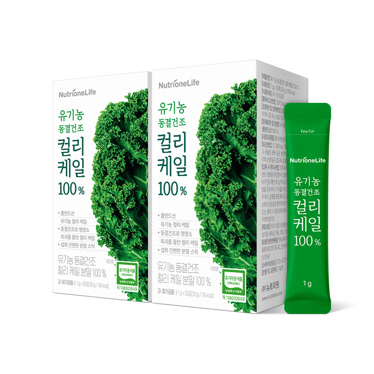 Nutrione органический порошок кудрявой капусты, сублимированный, 1g x 60 стиков, 2 упаковки