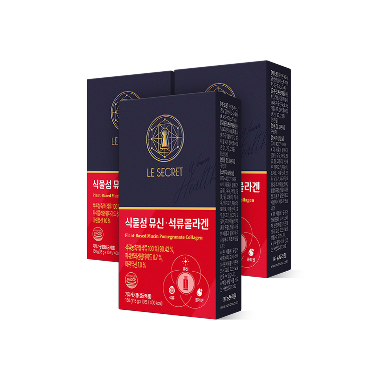 Nutrione Le Secret Растительный мусин Гранат Коллаген, стики на 30 дней, 3 упаковки