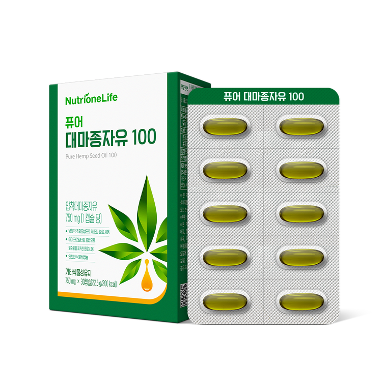 Nutrione Чистое масло семян конопли, 750 мг капсулы, 30 капсул