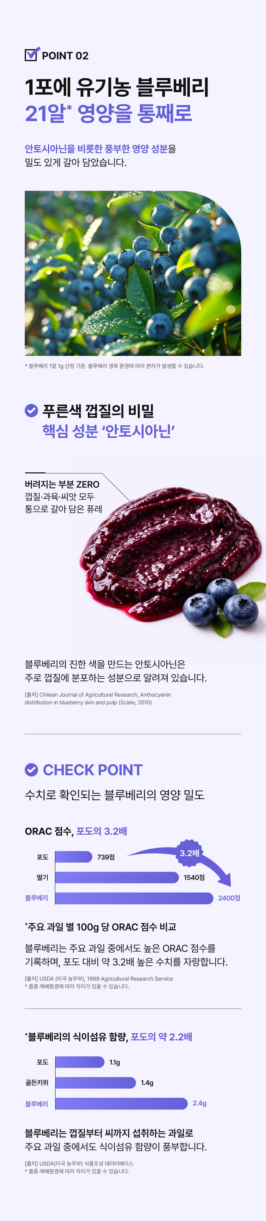 Nutrione Organic Real Blueberry Puree 100%, 14 sticks
