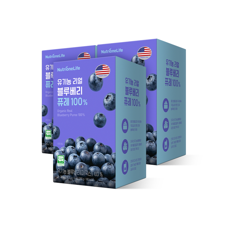 Nutrione Органическое пюре настоящей черники 100%, стики 3 упаковки