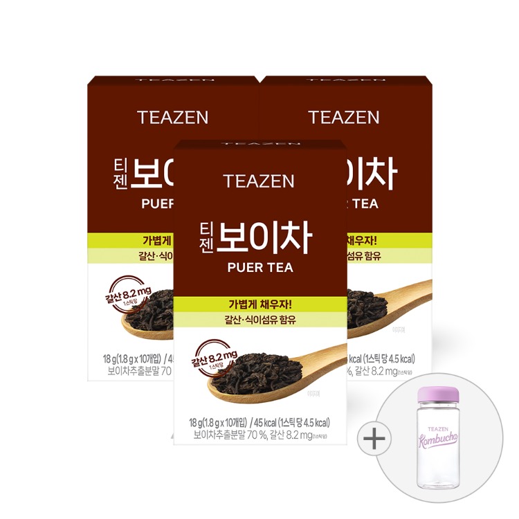 Teazen чёрный чай, 30 стиков с эко-бутылкой