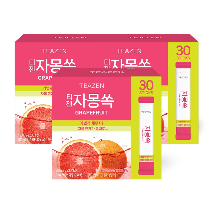 Teazen Грейпфрутовый напиток, стики, 30 шт., 3 упаковки