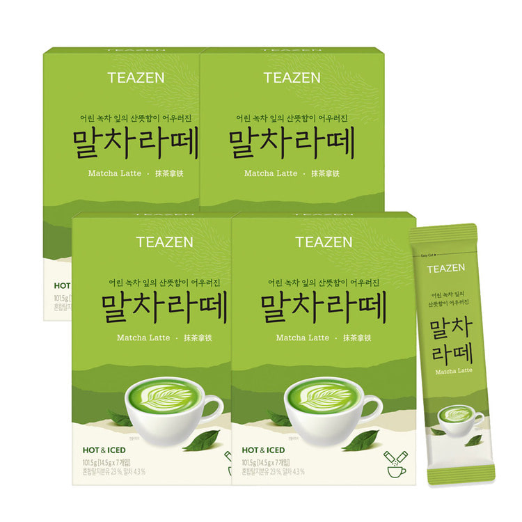 Teazen Матча латте, 7 стиков × 4 упаковки