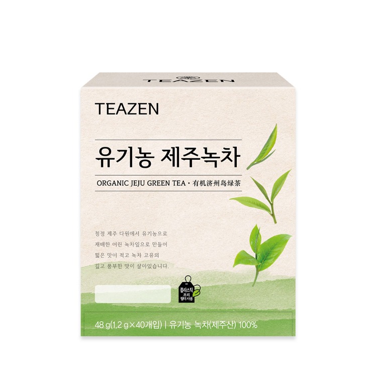 Teazen Органический зелёный чай Чеджу, 40 чайных пакетиков
