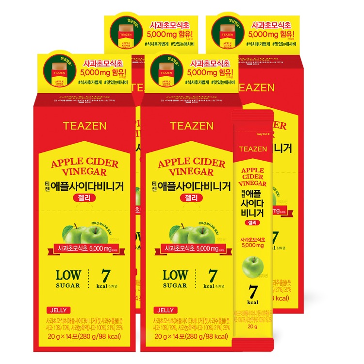Teazen Яблочный уксус желе, 14 стиков × 4 упаковки