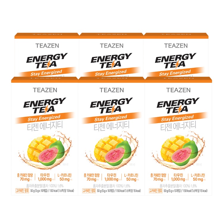Teazen Energy Tea, 10 стиков, 6 коробок