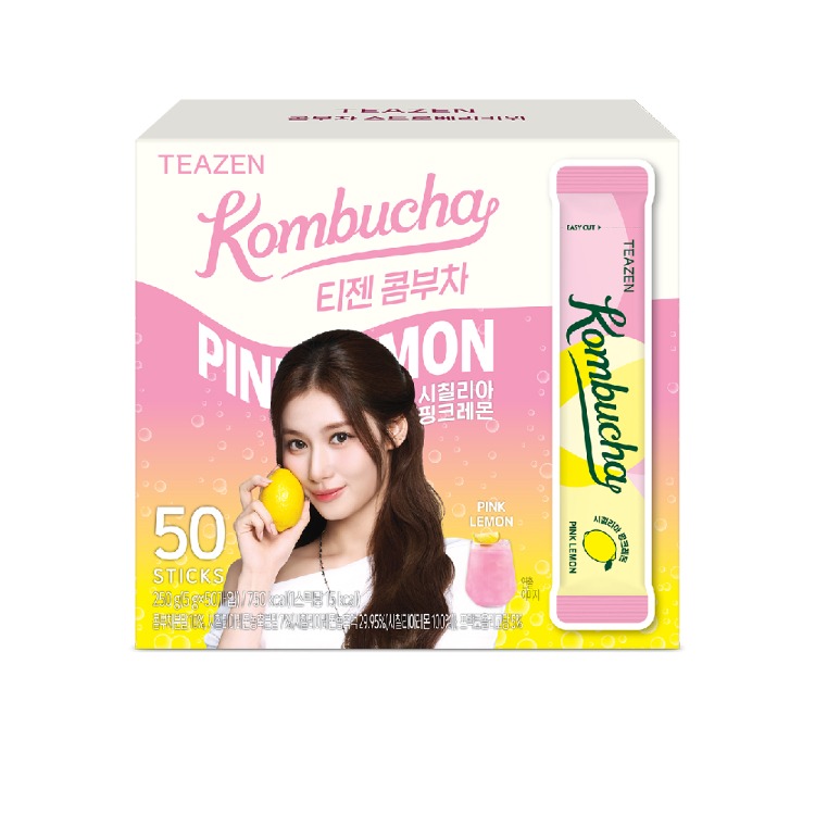 Teazen Комбуча Сицилия Розовый лимон, 50 стиков