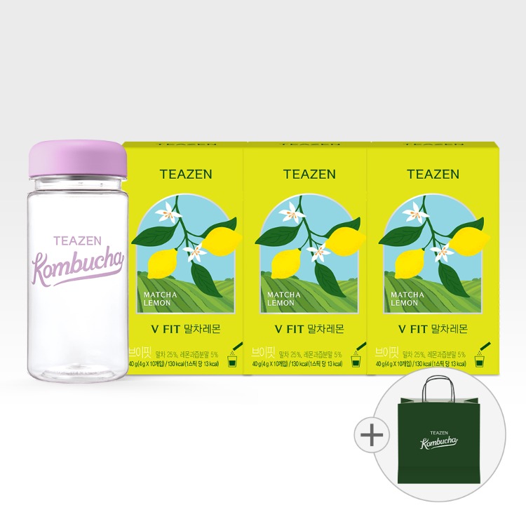 Teazen V-fit Матча Лимон, 30 стиков с эко-бутылкой