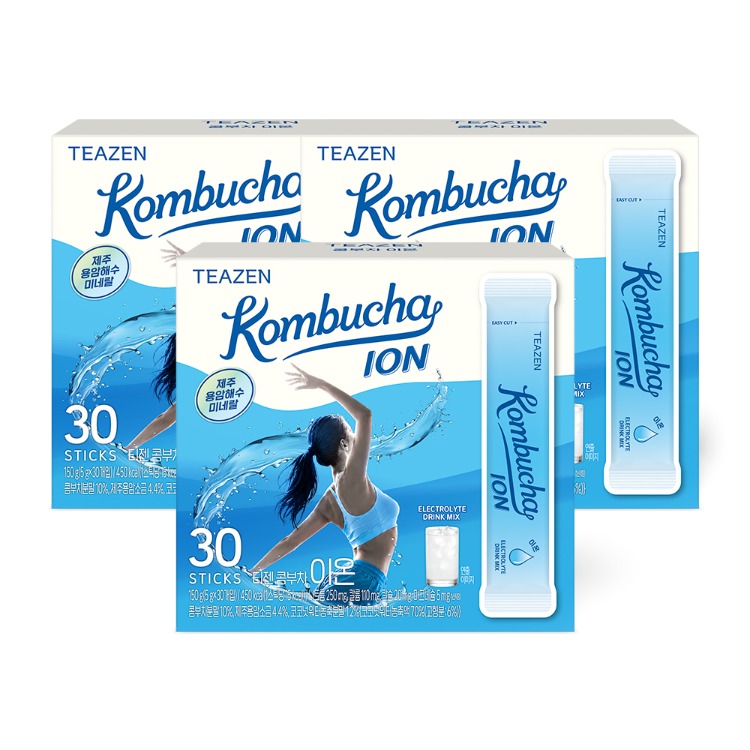 Teazen Kombucha Ion Drink, 30 палочек, 3 упаковки