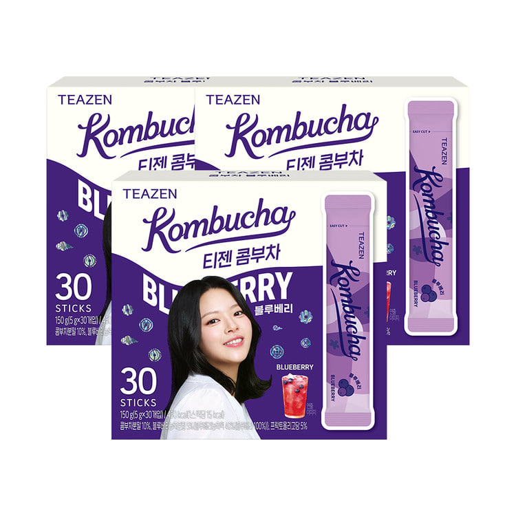 Teazen Комбуча Черника, 30 стиков, 3 упаковки
