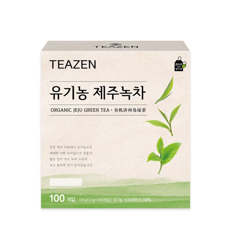 Teazen органический чай Чеджу зелёный, 100 чайных пакетиков