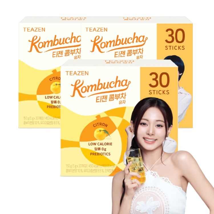 Teazen Kombucha Yuzu, 30 стиков х 3 коробки